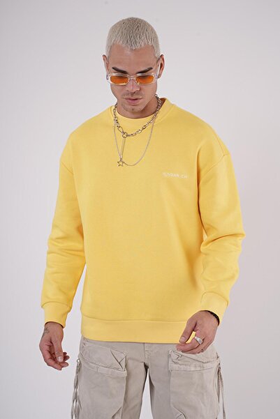Butik TREND BİZ Bisiklet Yaka Baskı Detaylı 3 İplik Şardonlu Unisex Sweatshirt