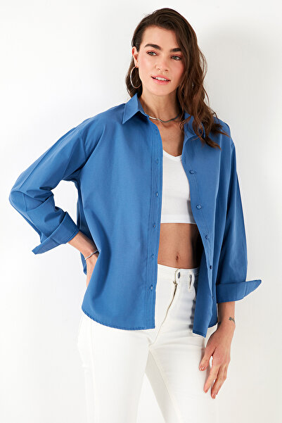 Lela Бавовняна сорочка регулярного крою з коротким передом і короткою спинкою з довгим овальним вирізом SHIRT CF25S163867