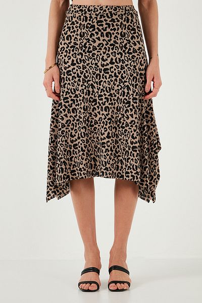 Lela Patterned Flounce Midi Skirt 5869010
