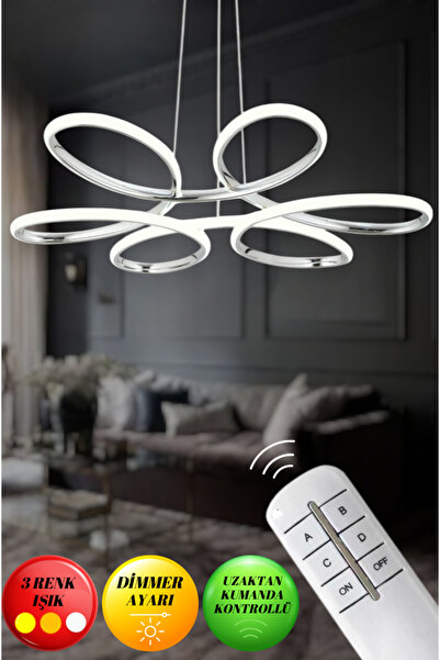 neeko Nipul Plafonyer Modernultra Süper Işık Ledli Avize 3 Renk Kumandalı Gri Kasa