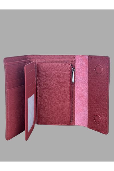 Ahıska Deri Ahıska Saraç Stitched Women's Leather Wallet 9708