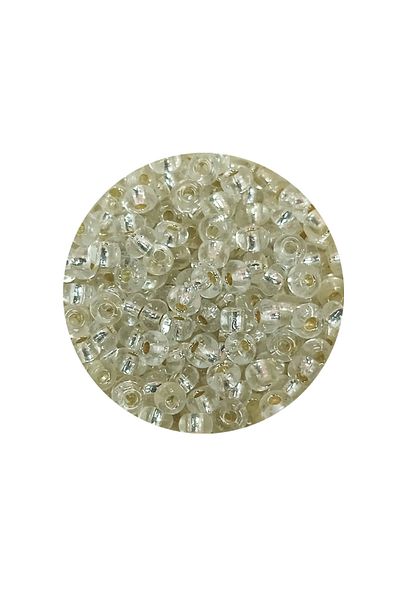 Mu Art Bulky Glass Sand Beads (8/0) 3 mm - 20 Grams - Transparent White - Bnc156