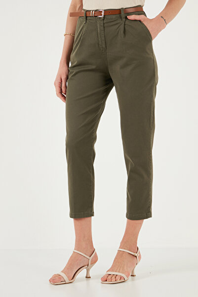 Lela Pantaloni tăiați din bumbac elastic cu talie înaltă - PANTALONI 668YP5335