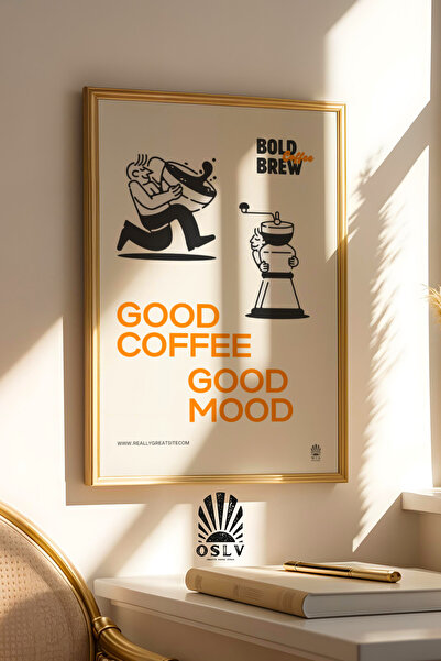 Osliva Shop Good Coffee Good Mood Poster, The Coffee Club Poster, Kahve Poste...