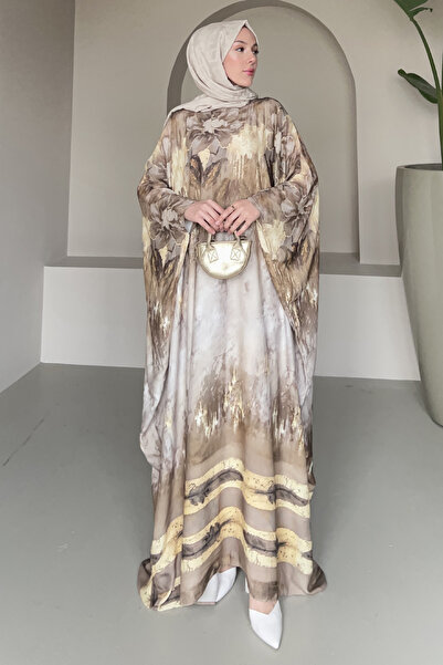 SaklıButik Hüma Karışık Desenli Geniş Elbise SK-8400