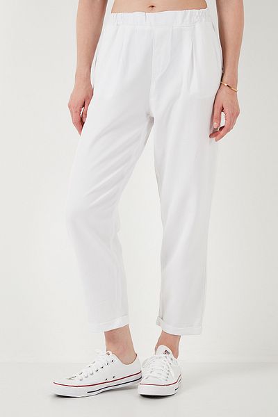 Lela Pantaloni slim cu picior cu tub cu talie normală PANTALONI 668YP5372