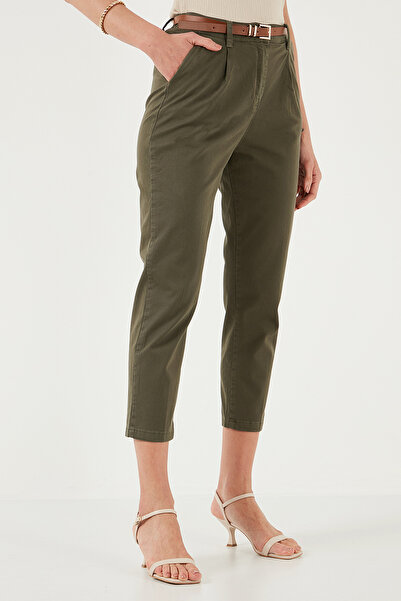 Lela Pantaloni tăiați din bumbac elastic cu talie înaltă - PANTALONI 668YP5335