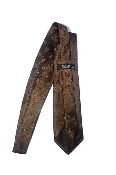 SÜVARİ Patterned Dark Coffee Cotton Tie