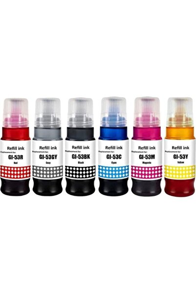 Canon GI-43 Muadil Mürekkep KARTUŞ Seti 6 Renk Pıxma G540/G640/G550/G650 MUADİL