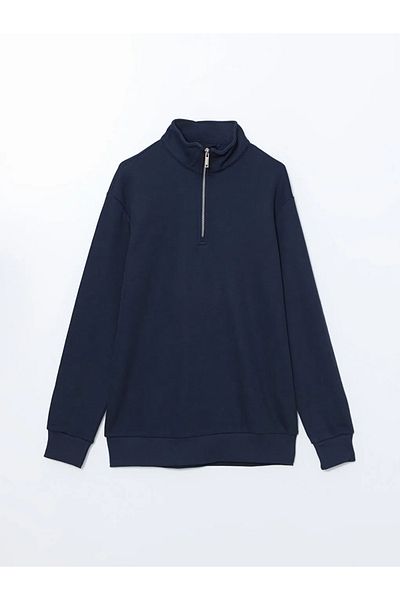 LC Waikiki Ανδρικό φούτερ SOUTHBLUE Navy Blue με όρθιο γιακά με μακρύ μανίκι