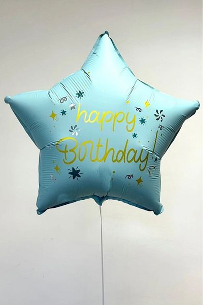 BeySüS Happy Birthday Blue Star Foil Balloon 18 Inch