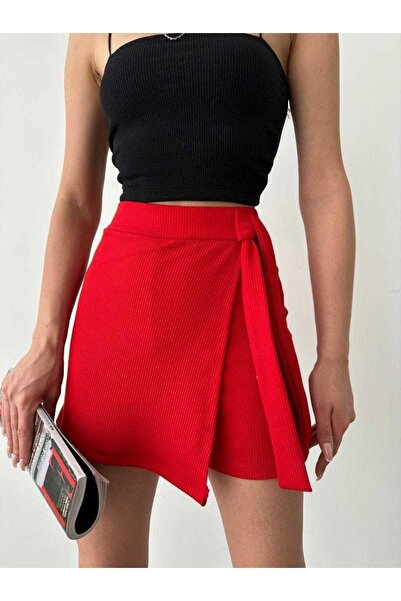 Jeevee Fitilli Yandan Bağlama Detaylı Şort Etek