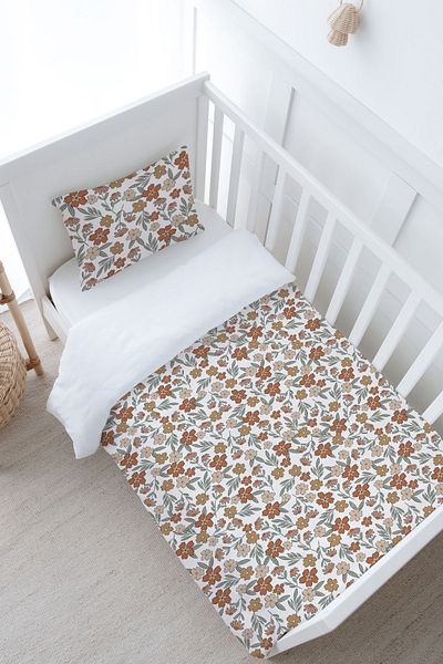 Tuğba Kuğu Baby Size Duvet Cover Set (100X150) - Iconic Series - Vintage Flower