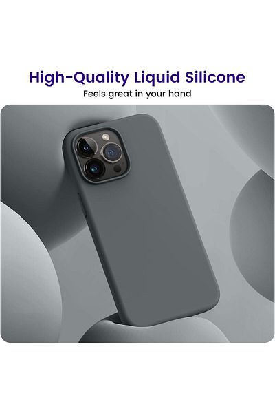 AWH iPhone 15 Pro Case: Slim, Shockproof Silicone Protection in Space Gray (6.1")