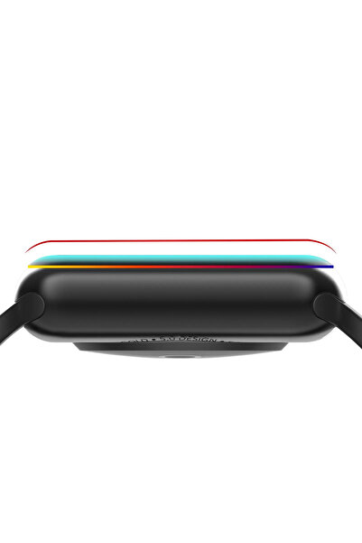 Green Lion واقي شاشة زجاجي ثلاثي الأبعاد عالي الدقة لساعة أبل مقاس 45 مم - أسود