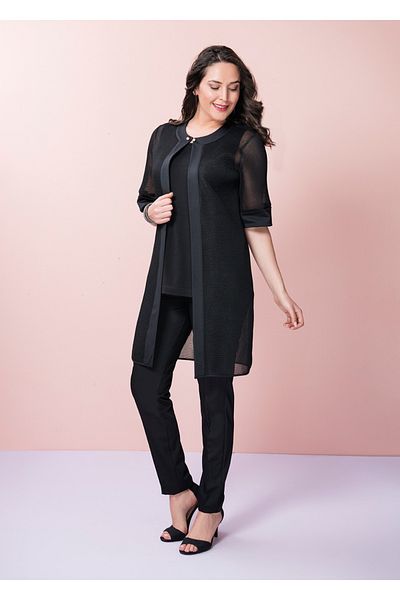 EVEN plus size Black Evening Dress Plus Size Women's Jacket