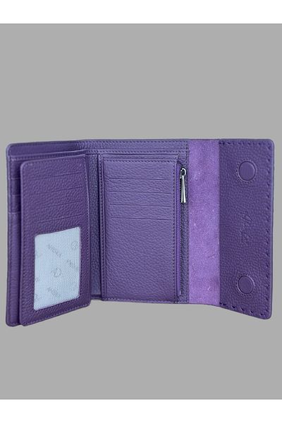 Ahıska Deri Ahıska Saraç Stitched Women's Leather Wallet 9708