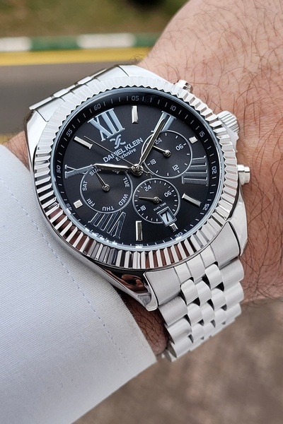 Daniel Klein Kadranı Siyah Kordonu Gri Renk Ayarlanabilir Kordonlu 42 mm Erke...