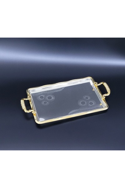 Alara Gümüş Gümüş Kaplama  Söz nişan ve kahve tepsisi Orta boy dikdörtgen