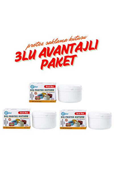 RABIR 3 Adet Diş Protez Kutusu Protez Diş Saklama Kabı Protez Diş Saklama Kutusu X3 Adet