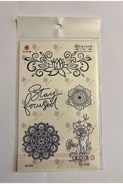 Airbrush Tattoo Mandala Tüy 3 Hafta Kalıcı 4 Adet Birden Yapıştırma Geçici Dövme Yarı Kalıcı Dövmeler