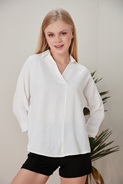 HOFY Πλεκτή μπλούζα με γιακά