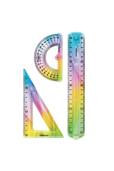 Glanart 20 cm Shatterproof Flexible Ruler Set 3 Pcs