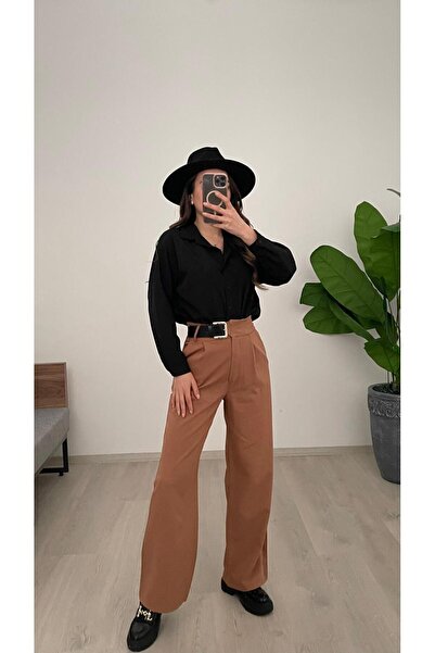 Nazline ЖІНОЧІ ШТАНИ З ДЕТАЛЬНИМИ ПЛИСОЧКАМИ, ДОВГІ, З ДВОЙНИМ ТКАНИНОЮ, З ШИ...