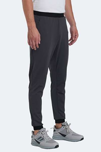 Slazenger VARY IN Erkek Fermuar Cepli Dar Paça Koyu Gri Eşofman Altı