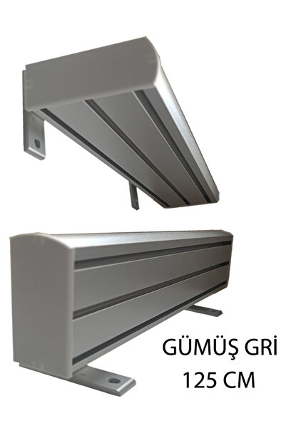 PERDE Mix 125 Cm Vip Dekoratif Perde Ray Kornişi Alüminyum 3 Kanallı