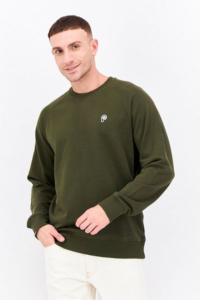 Penfield Men Crew Neck Long Sleeves Brand Logo Sweatshirt, Dark Olive