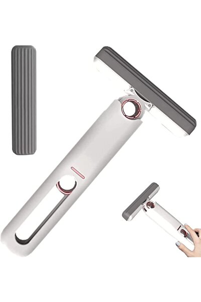 AWH ممسحة صغيرة محمولة، ممسحة إسفنجية ذاتية الضغط للتنظيف بدون استخدام اليدين (أبيض)