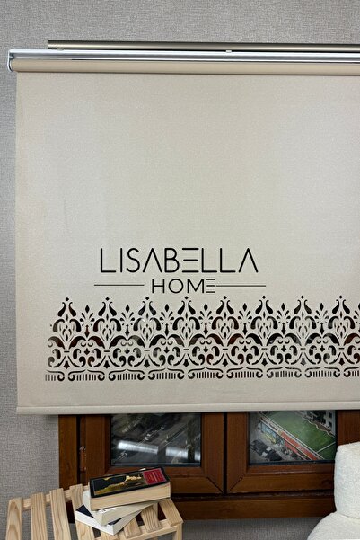 LisabellaHome Simli Krem Lazer Stor Perde - Mahal