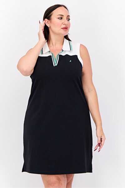 Nautica Women Embroidered Mini Dress, Black Combo