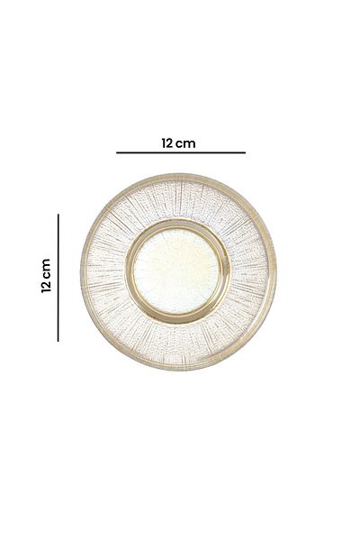 İpek Silk 14304 Striped Tea Plate with Honey Luster - 12 cm