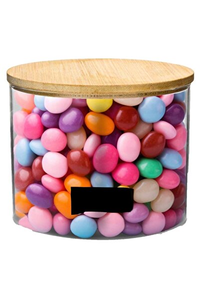 SEVEN7 Bambu kapaklı Saklama Kabı 700ml Kare Drajelik