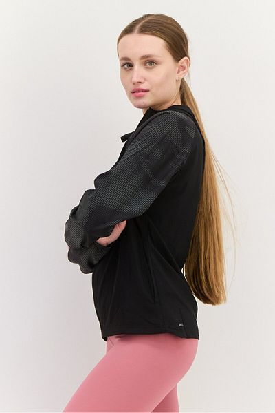 Puma سترة رياضية نسائية بأكمام طويلة للجري، مجموعة باللون الأسود