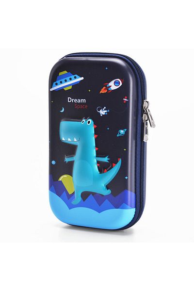 Eazy Kids حافظة أقلام ديناصور XL - زرقاء