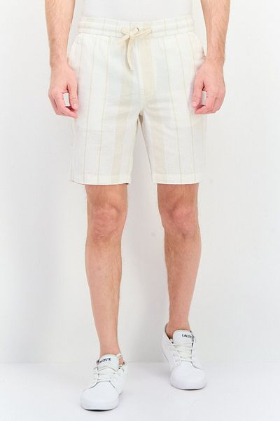Algspar Men Stripe Basic Shorts, Off White