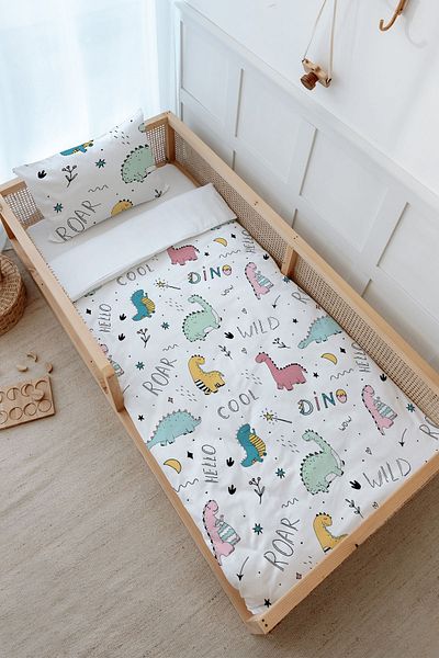 Tuğba Kuğu Montessori Iconic Series Duvet Cover Set - 100X200 Cute Dinosaurs