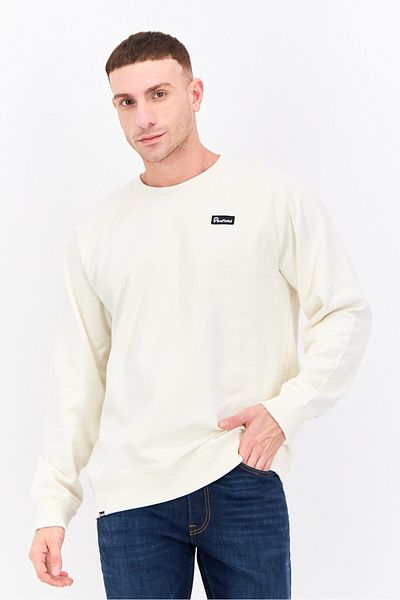 Penfield Men Crew Neck Long Sleeves Embroidered Logo Sweatshirt, Off White