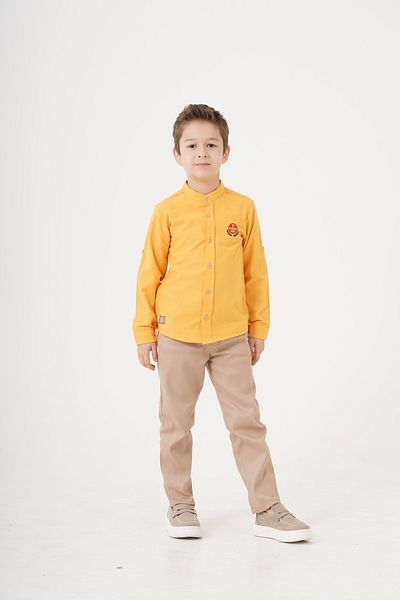 Esterella boy/folding sleeve/hatch collar/shirt suit