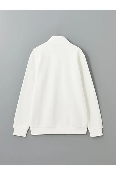 LC Waikiki LCWAIKIKI Мъжки суичър с щампа с дълги ръкави и дълги ръкави, класическа екрю