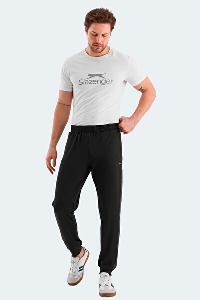 Slazenger RALUCA Erkek Fermuar Cepli Dar Paça Siyah Eşofman Altı