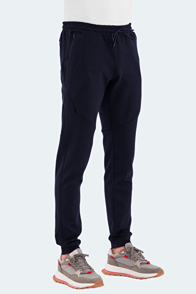 Slazenger VENOM Erkek Fermuar Cepli Dar Paça Lacivert Eşofman Altı