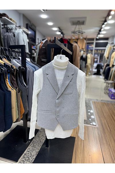 FMB Ticaret Italian Cut Premium Collarless Classic Vest