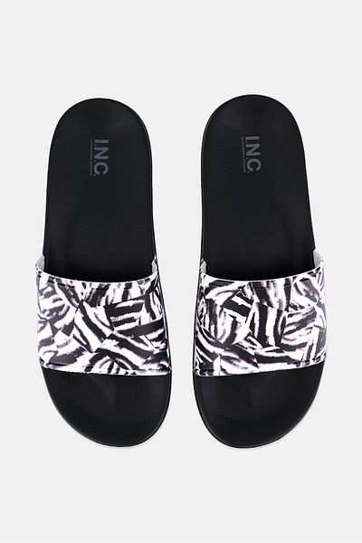 INC Men Medium Slip On Slides, Black