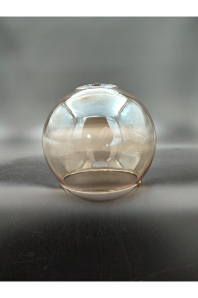 KUĞULU KÜÇÜK AVİZE CAMI.YUVARLAK,DÜZ BAL RENKTE (Çap:10.00cm-Duy yuvası:3.00c...