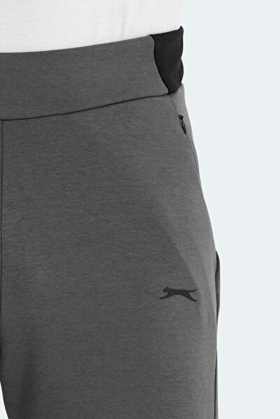 Slazenger VESSEL Erkek Fermuar Cepli Dar Paça Koyu Gri Eşofman Altı