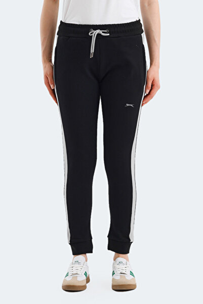 Slazenger VEVA Kadın Cepli Siyah Eşofman Altı